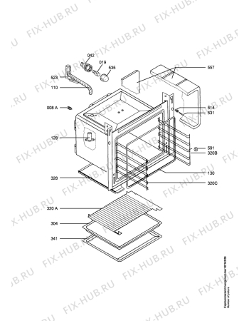 Взрыв-схема плиты (духовки) Aeg CE3001-1-W     (PIPO - Схема узла Oven